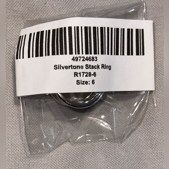 Barzel Silvertone Stack Ring (size 6) - Picture 3 of 3